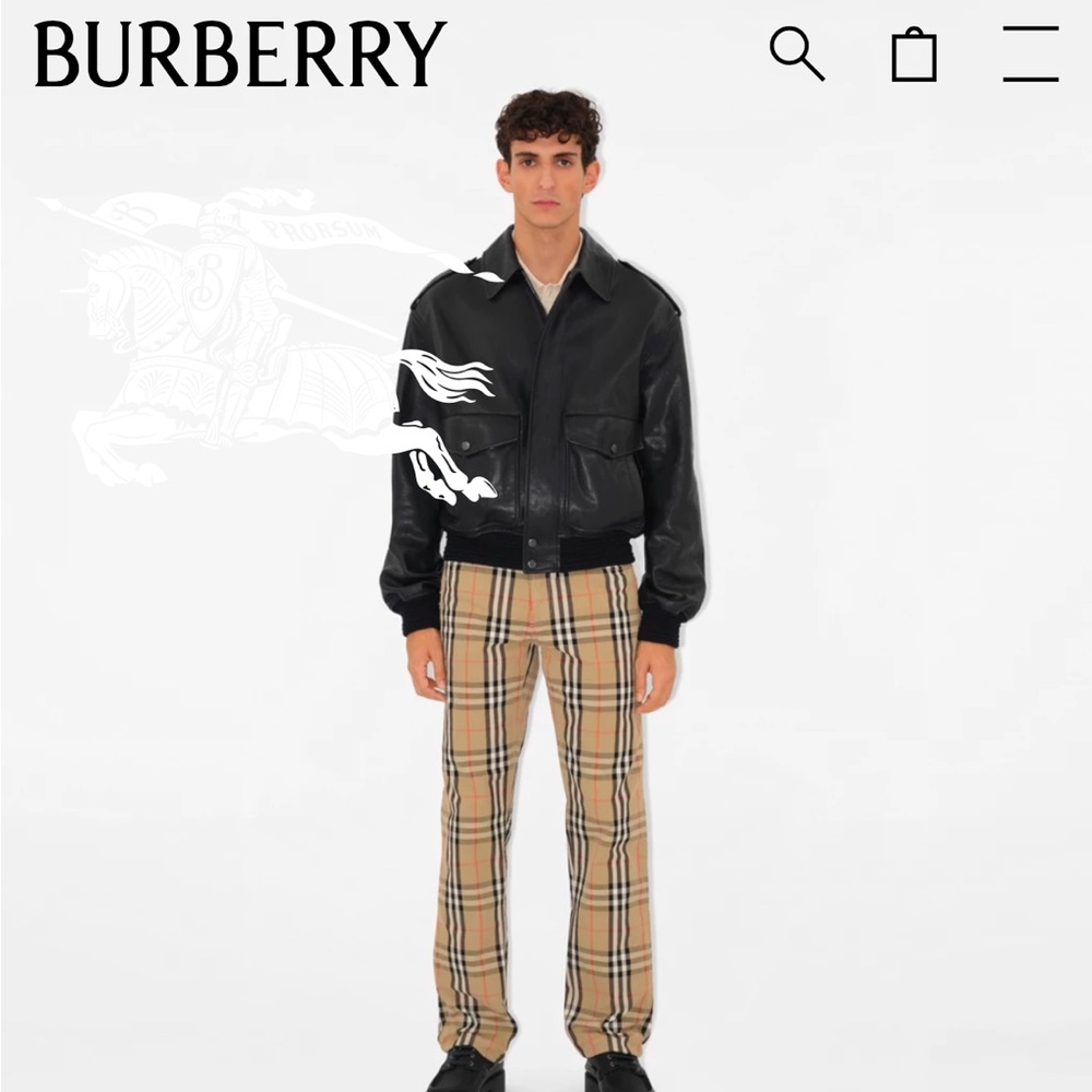 Burberry Beige Checkered Men Pants